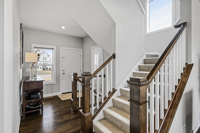 2301 Kester Ave NE, Saint Michael, MN 55376 - foyer featuring plenty of natural light, dark wood finished floors, and stairs