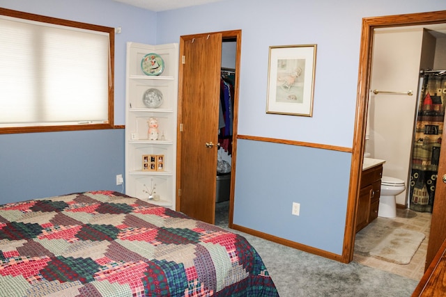 46377 Sunset Ct, Morris, MN 56267 - carpeted bedroom featuring a closet, a walk in closet, and ensuite bath