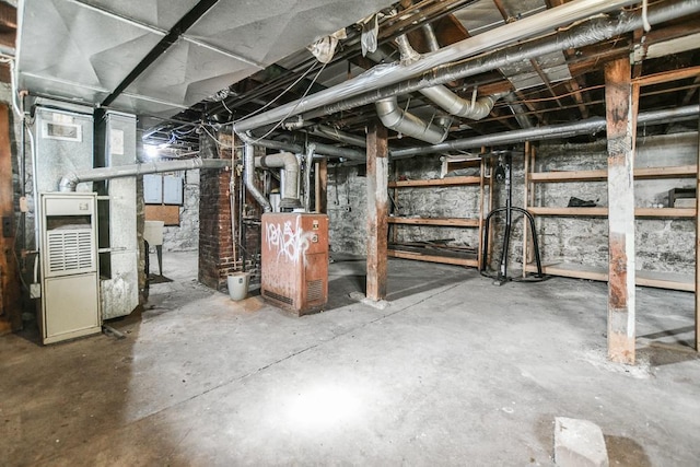 unfinished below grade area with heating unit