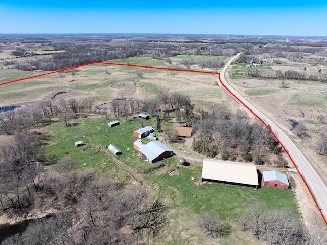 20437 County Highway 65, Henning, MN 56551 - aerial view of property's location with rural landscape and property parcel outlined