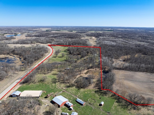 20437 County Highway 65, Henning, MN 56551 - aerial view of sparsely populated area with property parcel outlined