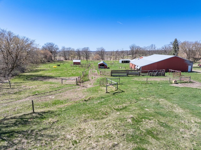 20437 County Highway 65, Henning, MN 56551 - view of yard featuring a pole building, an outdoor structure, an exterior structure, and a view of rural / pastoral area