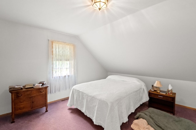 20437 County Highway 65, Henning, MN 56551 - bedroom with lofted ceiling, baseboards, and carpet flooring