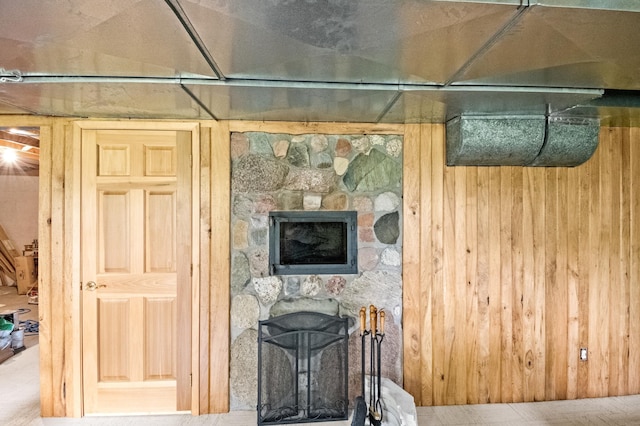 20437 County Highway 65, Henning, MN 56551 - detailed view of a fireplace and wooden walls