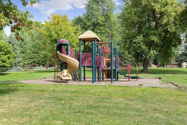 community playground with a yard