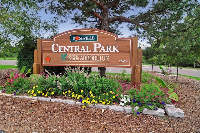 view of community sign