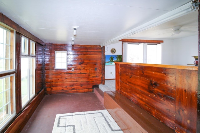 18848 223rd St, Richmond, MN 56368 - spare room with wood walls and ceiling fan