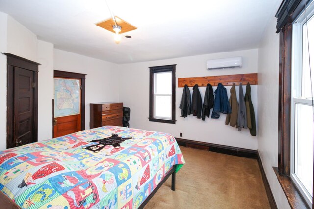 18848 223rd St, Richmond, MN 56368 - carpeted bedroom with baseboards and a wall mounted air conditioner