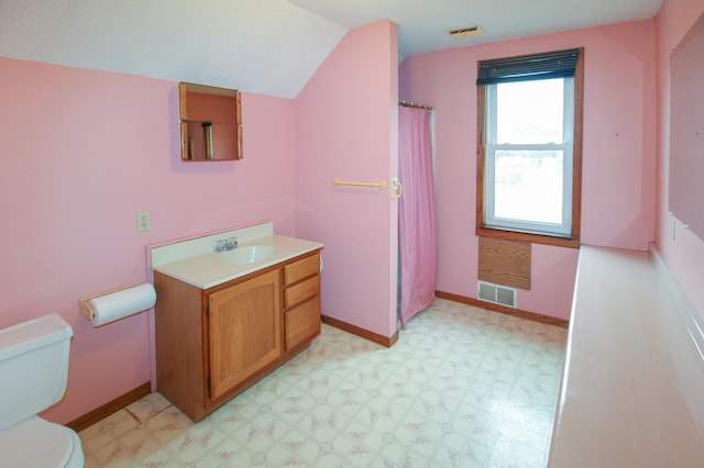 18848 223rd St, Richmond, MN 56368 - full bath featuring vanity, baseboards, tile patterned floors, toilet, and visible vents