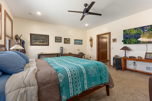 16605 Piper Ln, Brainerd, MN 56401 - carpeted bedroom with recessed lighting and a ceiling fan