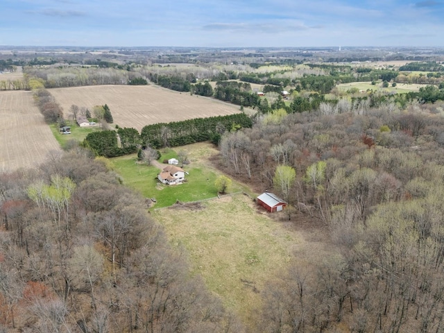 bird's eye view with a rural view