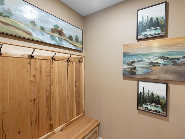 mudroom with baseboards
