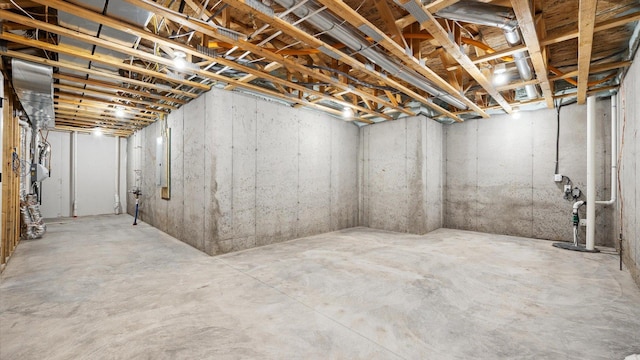 view of unfinished below grade area