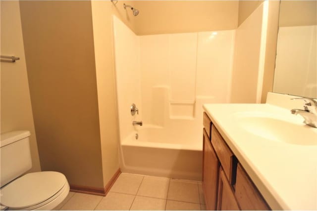 14494 Sumter Ave, Savage, MN 55378 - full bathroom featuring toilet, vanity, bathing tub / shower combination, tile patterned flooring, and baseboards