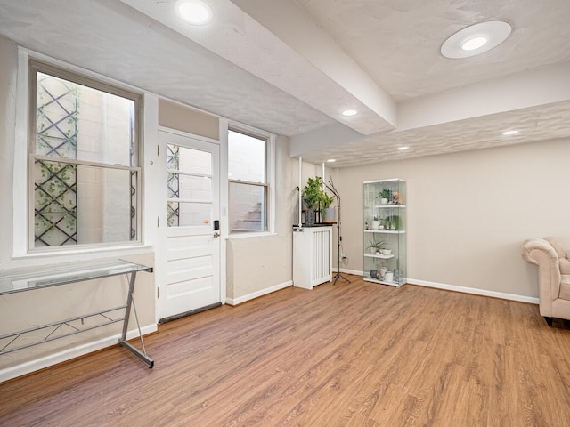4136 Queen Ave S Unit 108, Minneapolis, MN 55410 - foyer entrance with wood finished floors, baseboards, and recessed lighting