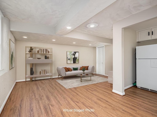 4136 Queen Ave S Unit 108, Minneapolis, MN 55410 - living room featuring light wood finished floors and recessed lighting