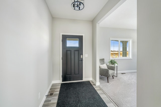 19993 Hunters Rdg, Corcoran, MN 55374 - foyer entrance with plenty of natural light, light wood finished floors, and baseboards