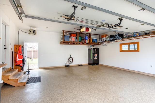 garage with baseboards