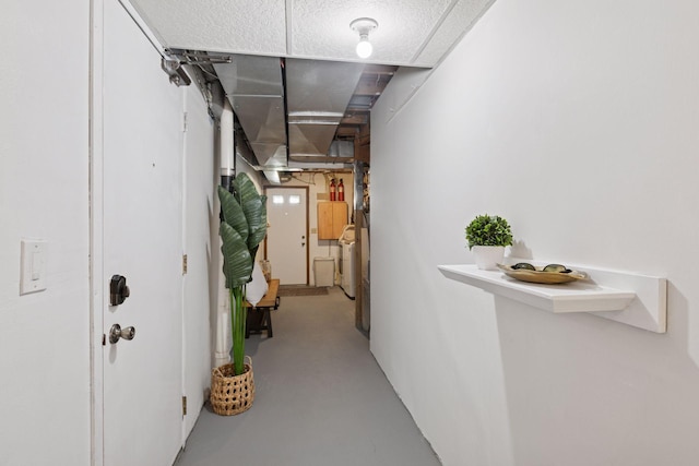hallway with finished concrete flooring