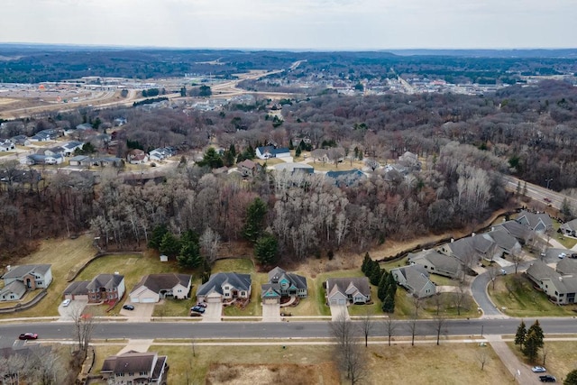 bird's eye view with a residential view