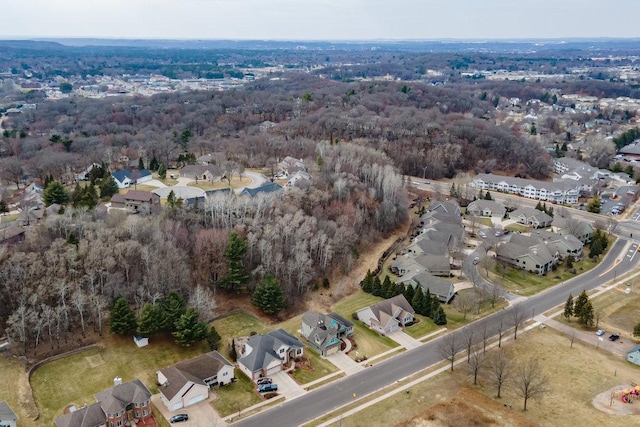 aerial view with a residential view