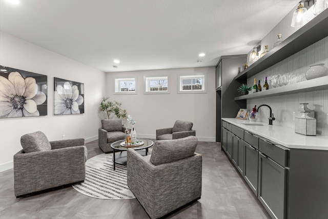 5012 Hankerson Ave, Edina, MN 55436 - living area with bar with sink and recessed lighting
