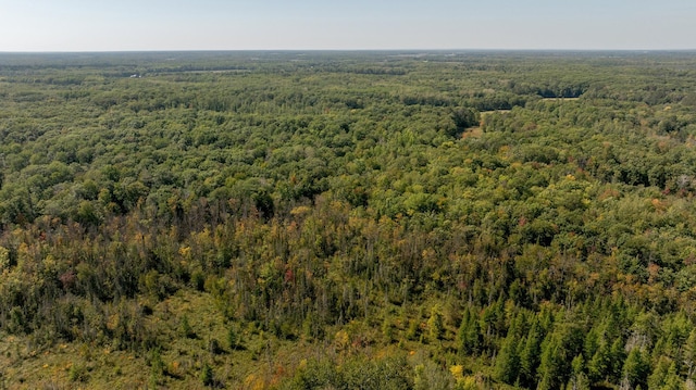 drone / aerial view of a heavily wooded area