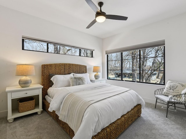 251 Glenbrook Rd N, Wayzata, MN 55391 - bedroom featuring carpet, multiple windows, and a ceiling fan