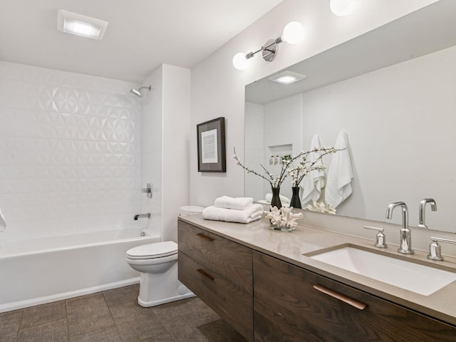 251 Glenbrook Rd N, Wayzata, MN 55391 - full bath featuring toilet, vanity, shower / bathtub combination, and tile patterned flooring