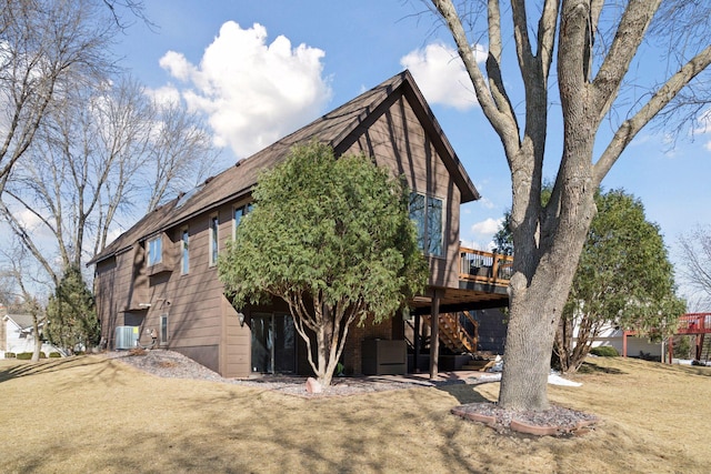 1001 Gramsey Pl, Burnsville, MN 55306 - back of house with a wooden deck and stairway