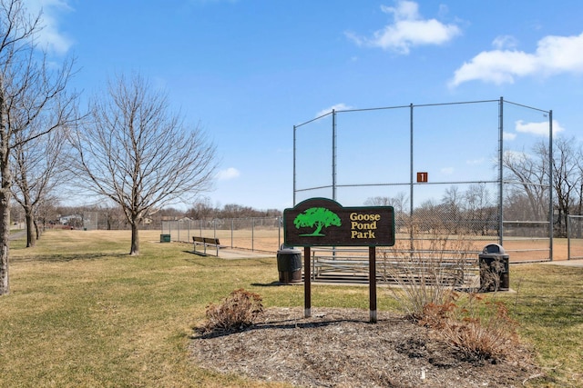 view of home's community featuring a yard and fence