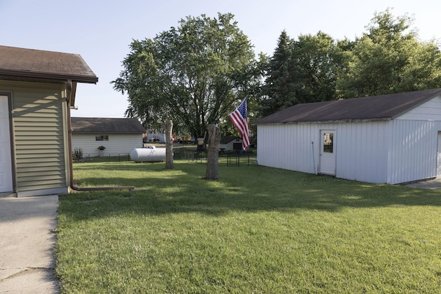 123 3rd St, Bluffton, MN 56518 - view of grassy yard featuring an outdoor structure