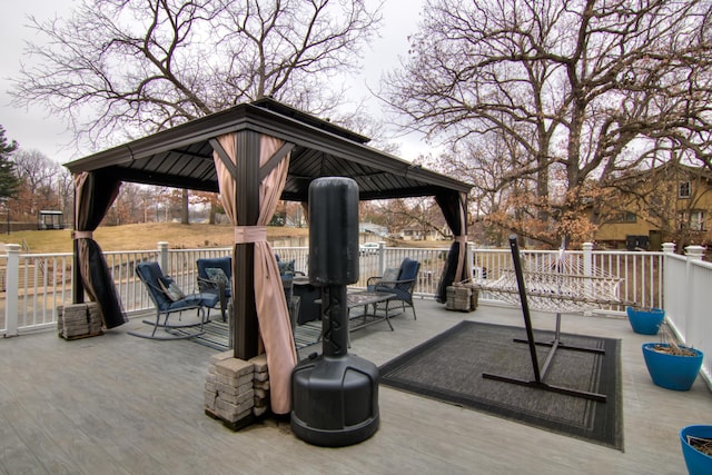 view of patio / terrace with a gazebo