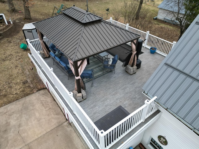 entry to storm shelter featuring a patio