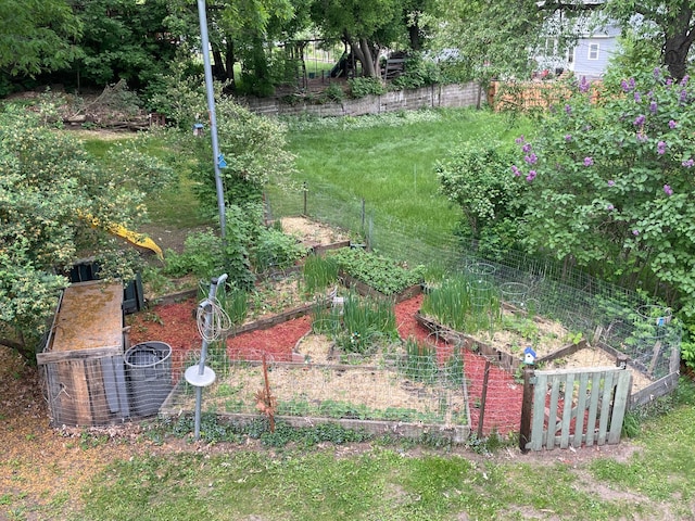 view of yard featuring a vegetable garden