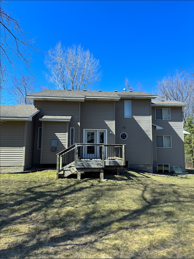 14132 Heywood Path, Apple Valley, MN 55124 - back of property with a yard, a deck, and crawl space