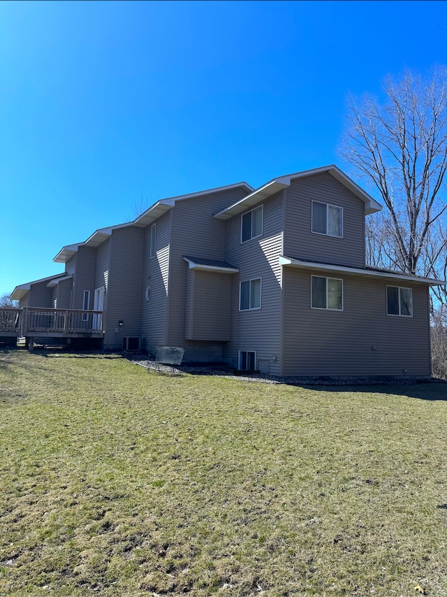 14132 Heywood Path, Apple Valley, MN 55124 - rear view of property featuring a yard and a wooden deck