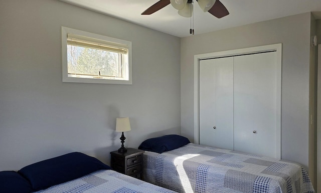 22004 Old Curry Rd SE, Cass Lake, MN 56633 - bedroom featuring a closet and ceiling fan
