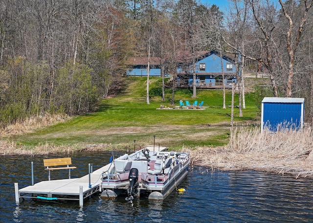 22004 Old Curry Rd SE, Cass Lake, MN 56633 - dock with a water view and a yard