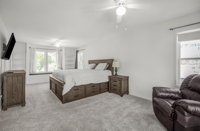 11799 191st Ave NW, Elk River, MN 55330 - bedroom with carpet floors, a textured ceiling, and a ceiling fan