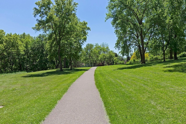 view of community featuring a yard