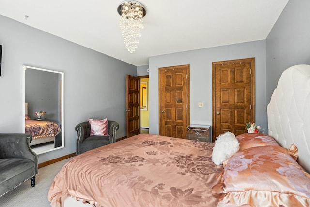 8621 Basswood Rd Unit 32, Eden Prairie, MN 55344 - carpeted bedroom featuring a chandelier