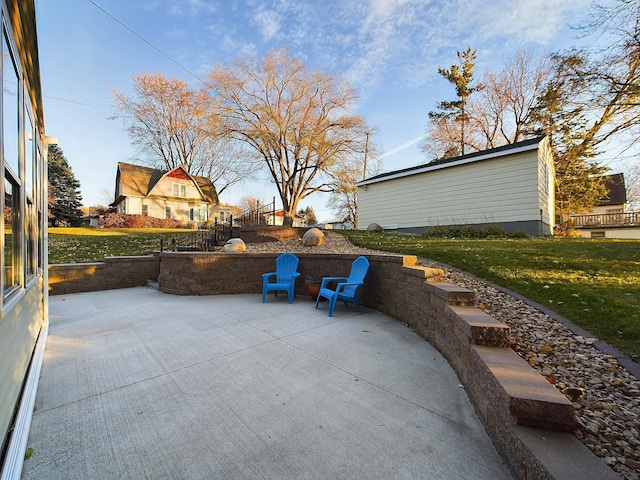 view of patio / terrace featuring fence