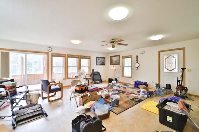 21682 Rebel Rd, Center Twp, MN 56465 - living room with a ceiling fan