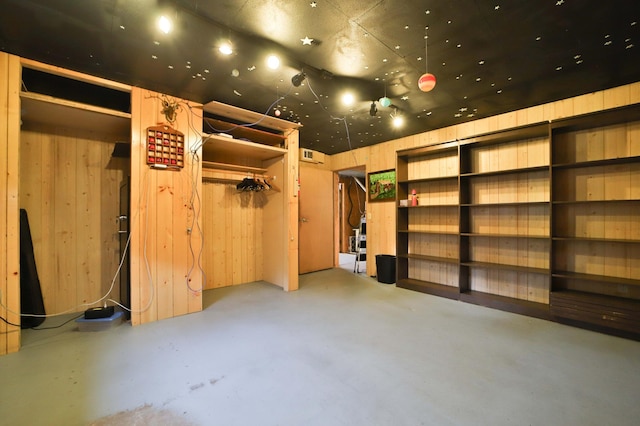 21682 Rebel Rd, Center Twp, MN 56465 - basement with wooden walls