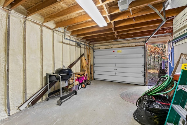 view of garage