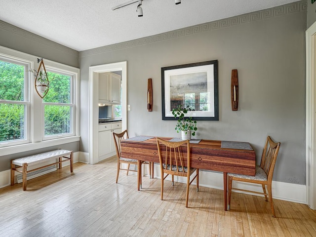 4648 3rd Ave S, Minneapolis, MN 55419 - dining space featuring a textured ceiling and light wood-style flooring