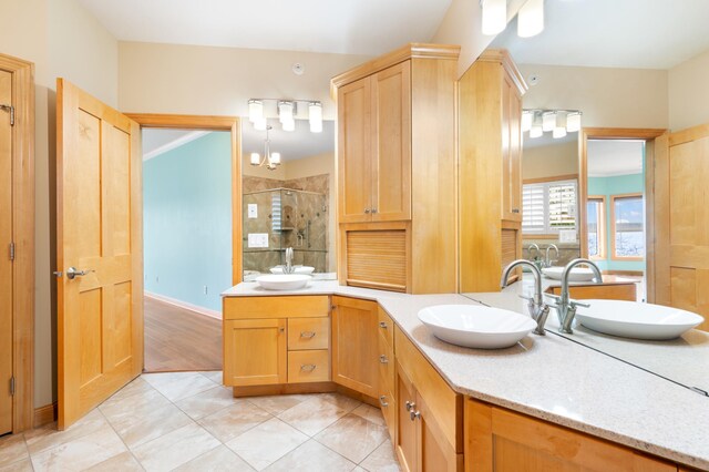 200 Michigan St Unit 1, Lake City, MN 55041 - bathroom featuring a sink, double vanity, and a stall shower