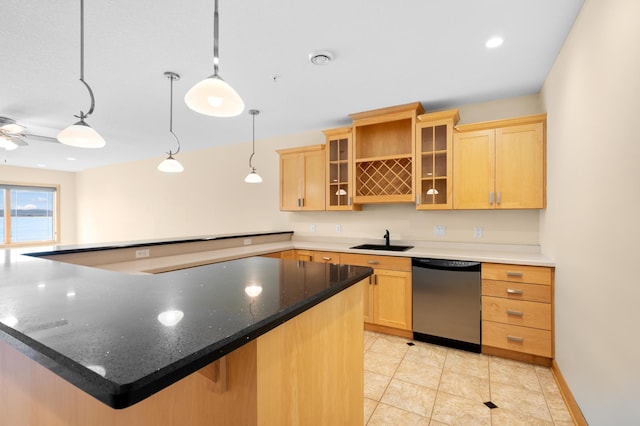 200 Michigan St Unit 1, Lake City, MN 55041 - kitchen featuring light brown cabinets, stainless steel dishwasher, and a sink