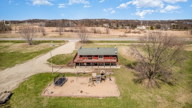 aerial view featuring a rural view
